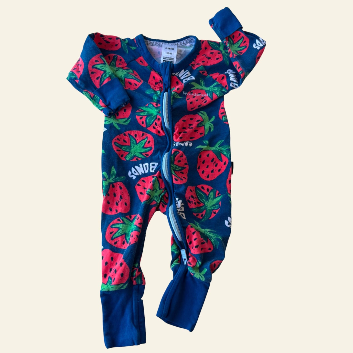 Bonds blue straweberry wondersuit size 000 (Perfectly Imperfect)