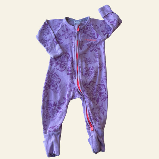 Bonds purple floral wondersuit size 000 (Perfectly Imperfect)