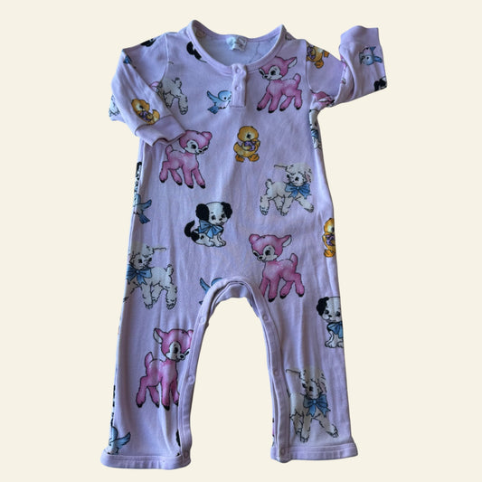 Peter Alexander pink baby animal onesie size 0 (Perfectly Imperfect)