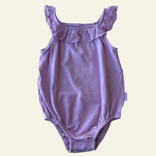 Country Road purple frill romper size 0 (Perfectly Imperfect)