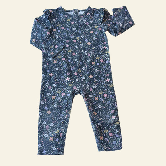 Milky dark floral onesie size 1 (Perfectly Imperfect)