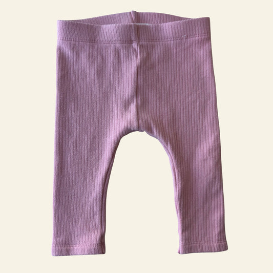 Cotton On pink ribbed leggings size 00 (Perfectly Imperfect)