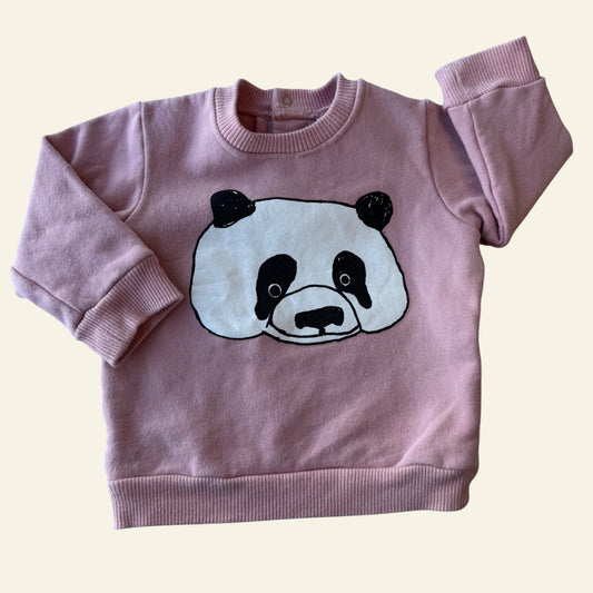 Minti pink panda jumper size 3-6 months (Perfectly Imperfect)