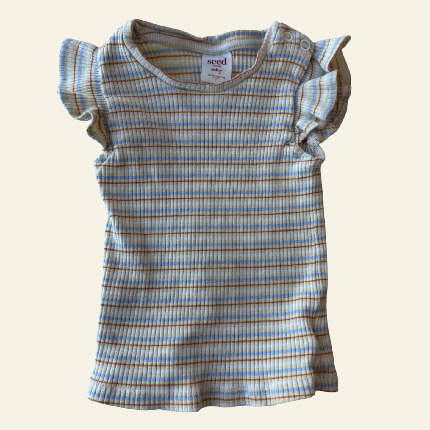 Seed yellow stripe tshirt size 1 (Perfectly Imperfect)
