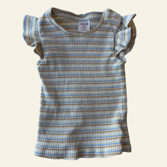 Seed yellow stripe tshirt size 1 (Perfectly Imperfect)