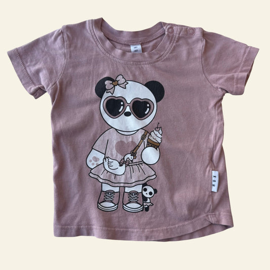 Hux pink panda tshirt size 1 (Perfectly Imperfect)