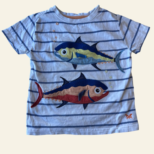 CCC Kids striped fish tshirt size 3-4 (Perfectly Imperfect)