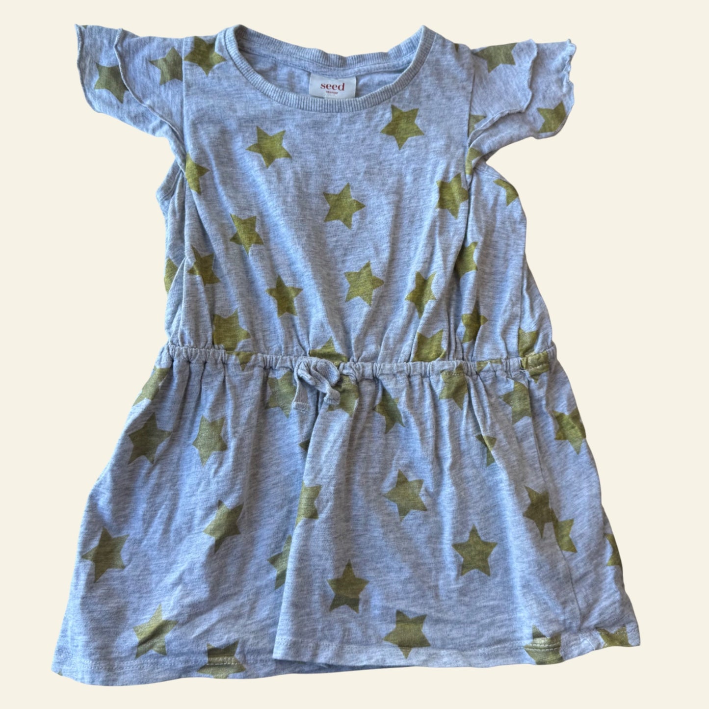 Seed grey and gold star dress size 3-4 (Perfectly Imperfect)