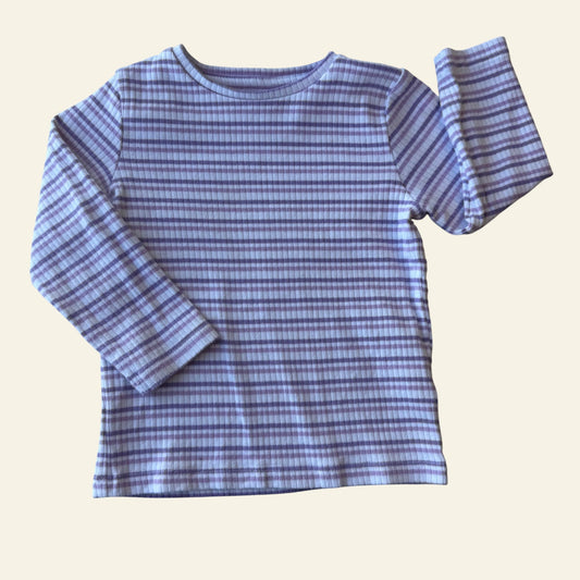 KID purple stripe long sleeve top size 1 (Perfectly Imperfect)