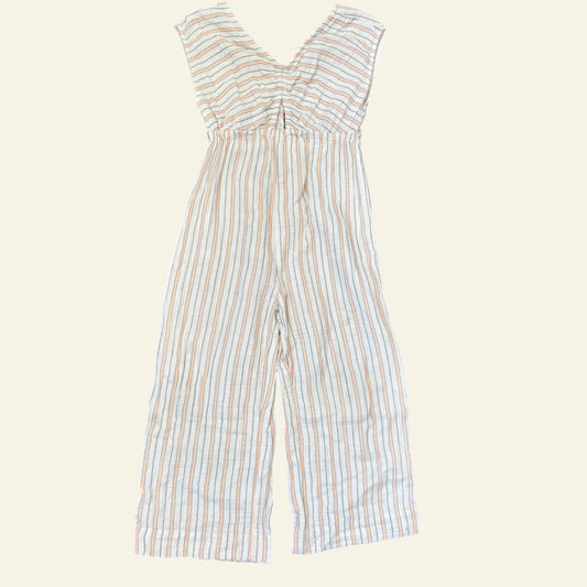 Zara beige and orange stripe jumpsuit size 6 (Perfectly Imperfect)