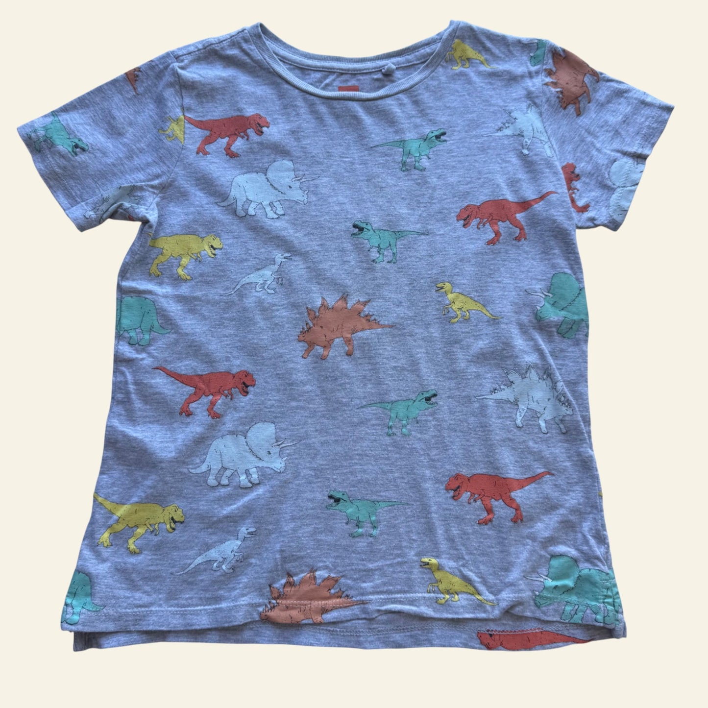 Cotton On grey dino tshirt size 7 (Perfectly Imperfect)