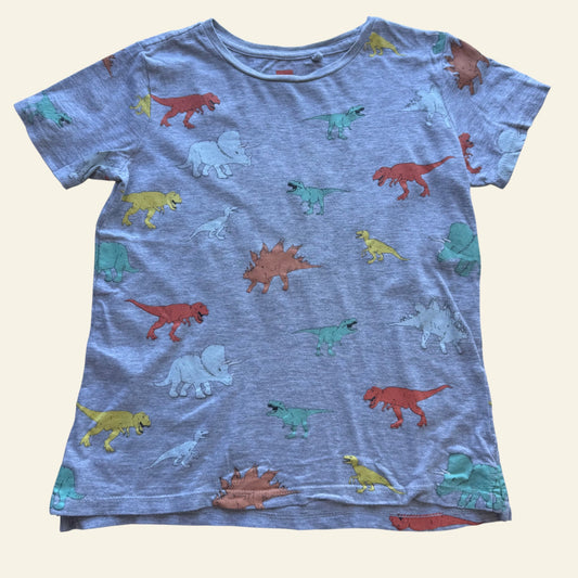 Cotton On grey dino tshirt size 7 (Perfectly Imperfect)