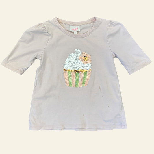 Seed pink sequin cupcake tshirt size 4 (Perfectly Imperfect)