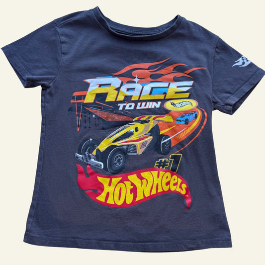Hot Wheels black wash tshirt size 8 (Perfectly Imperfect)