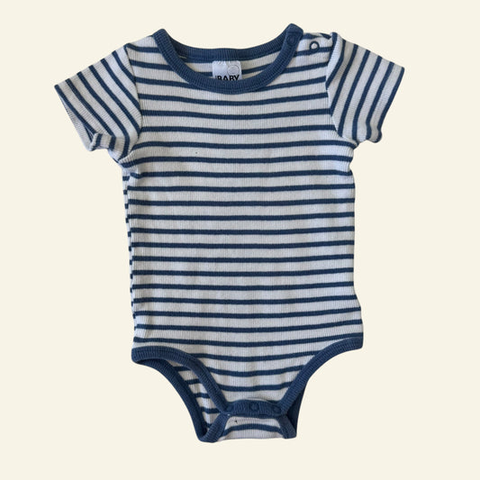 Cotton On white and blue stripe bodysuit size 0 (Perfectly Imperfect)