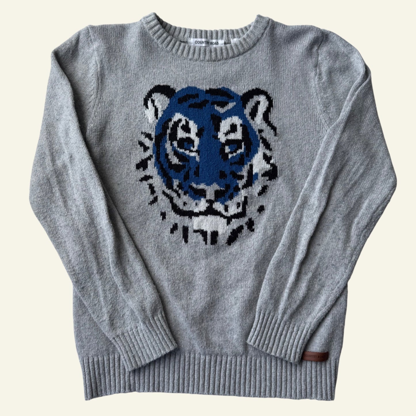 Country Road grey and blue tiger jumper size 8 (Perfectly Imperfect)