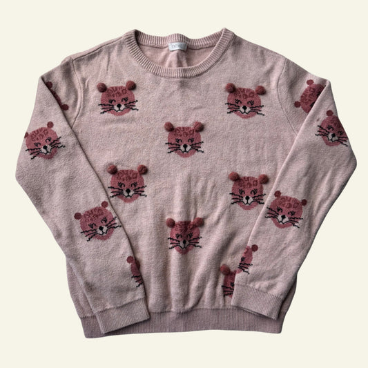 Next pink leopard jumper size 7-8 (Perfectly Imperfect)
