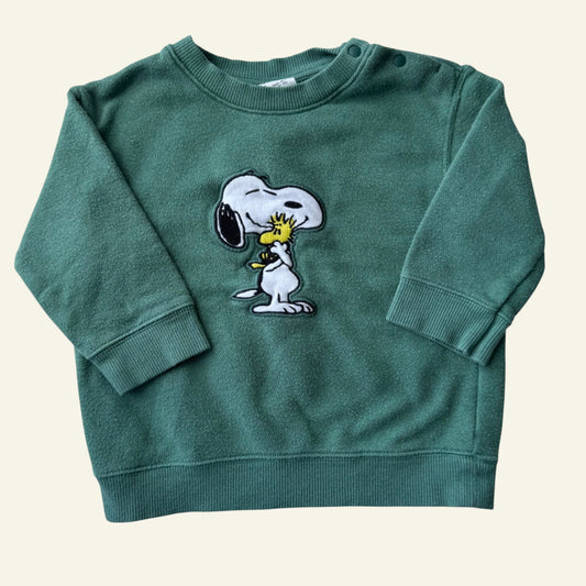 Uniqlo green Snoopy jumper size 1 (Perfectly Imperfect)