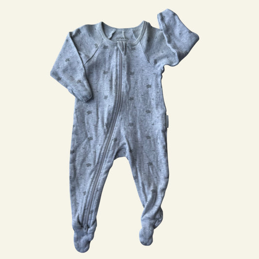 Purebaby grey onesie size 000 (Perfectly Imperfect)