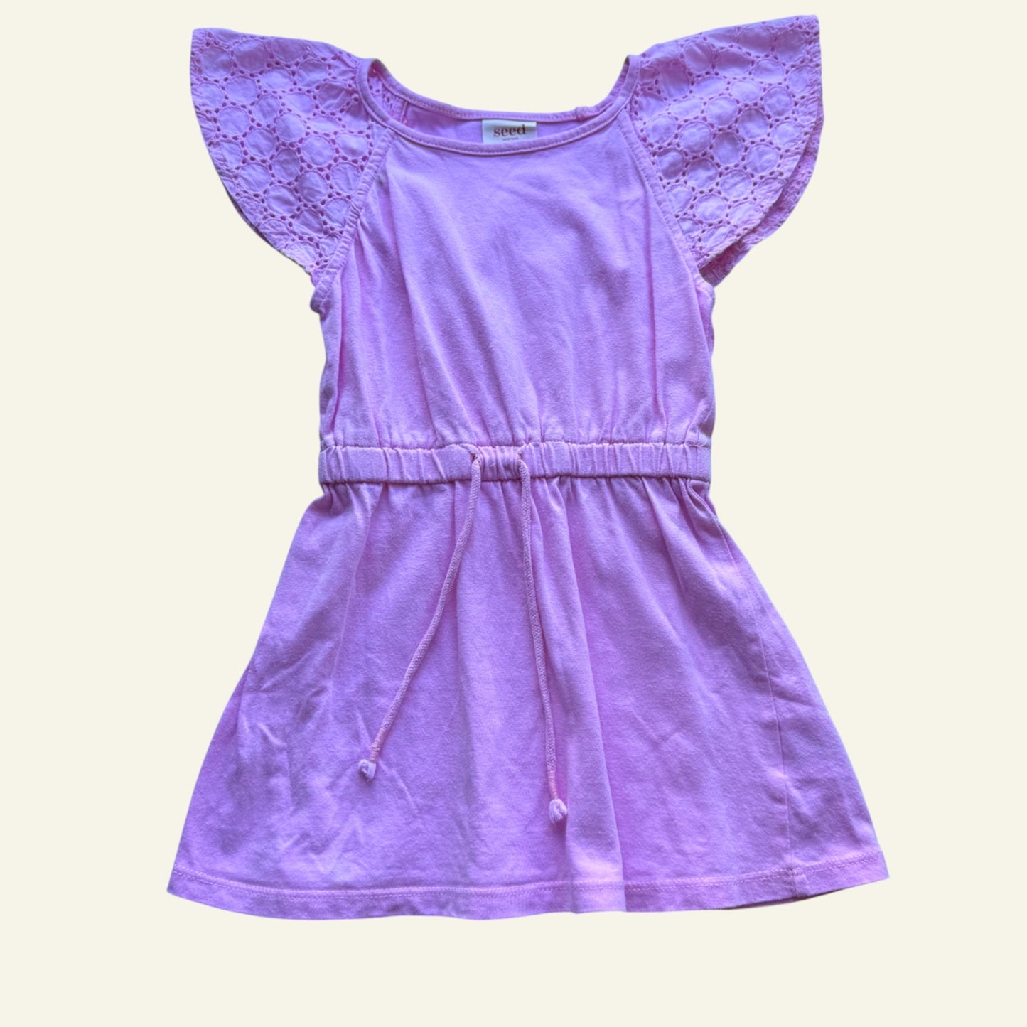 Seed pink frill sleeve dress size 3 (Perfectly Imperfect)