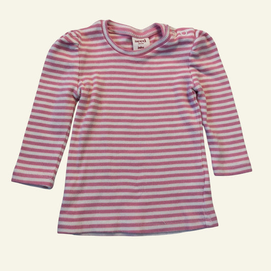 Seed pink stripe long sleeve size 000