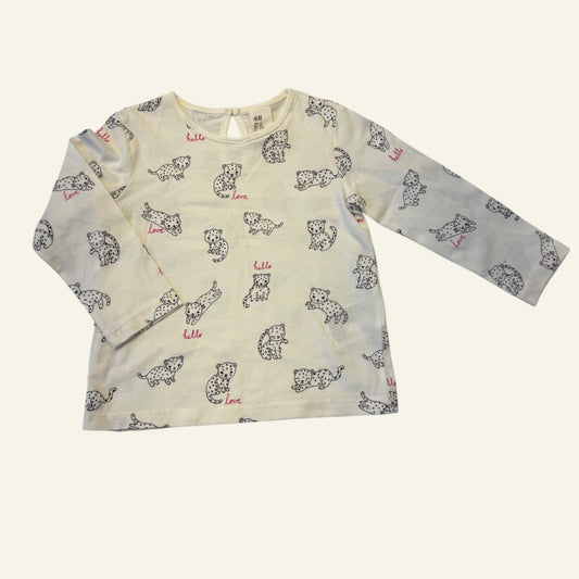 H&M cream long sleeve top size 0