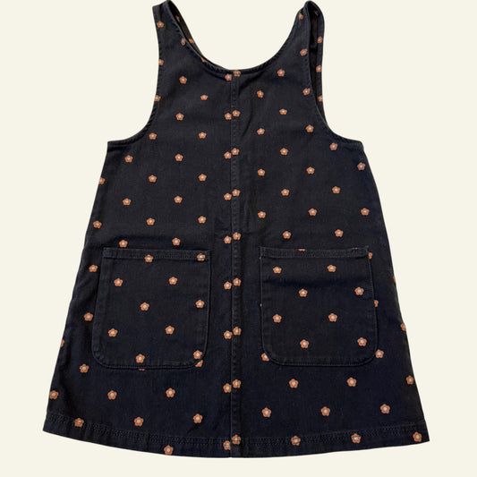 H&M black daisy pinafore size 7