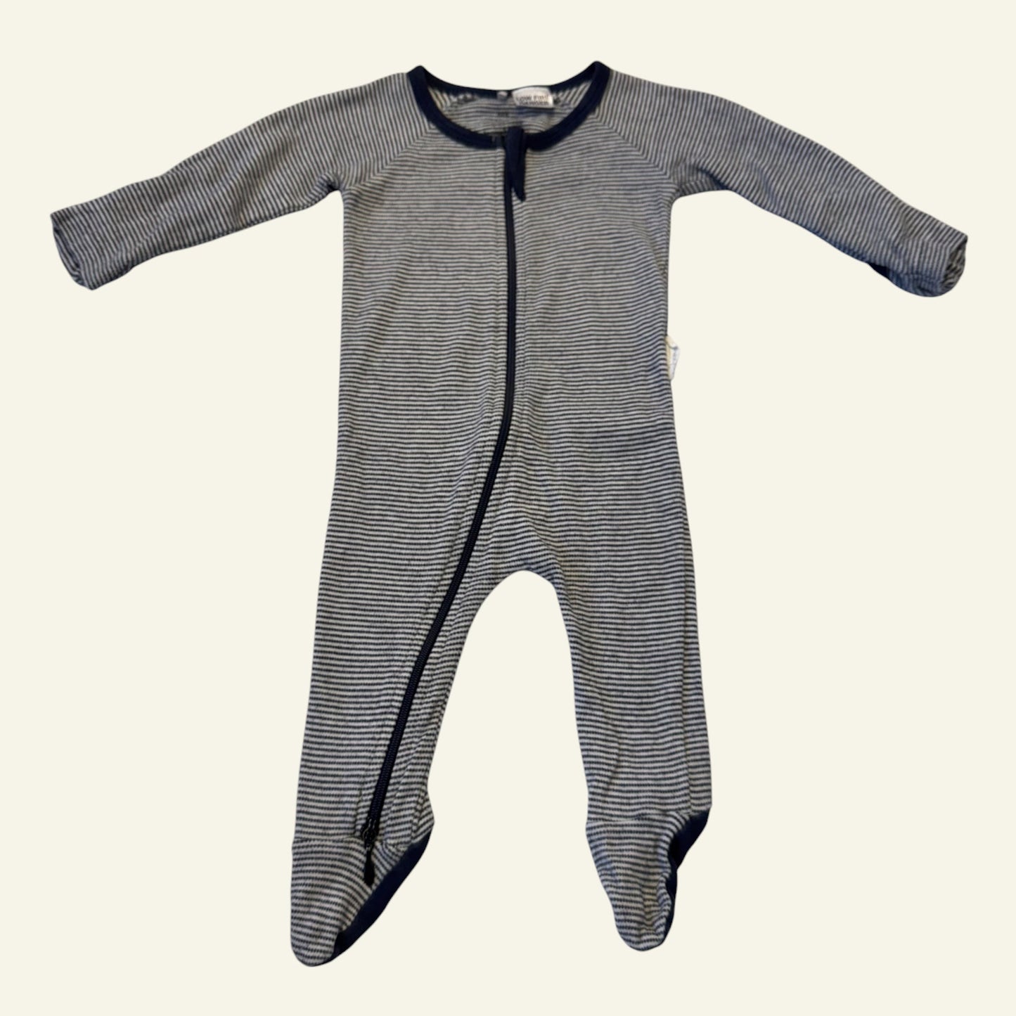 Purebaby navy stripe onesie size 000