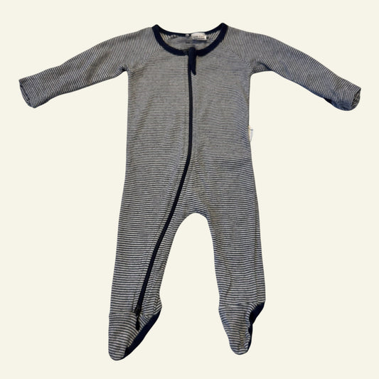 Purebaby navy stripe onesie size 000