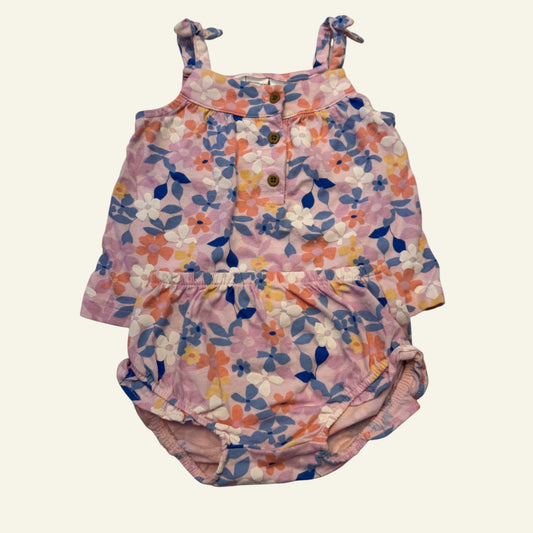 Carters pink floral set size 1