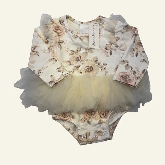 Baby Berry white rose tulle bodysuit size 00