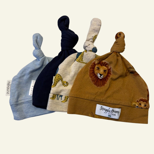 NB hat set - Snuggle Hunny, Purebaby, Wilson & Frenchy