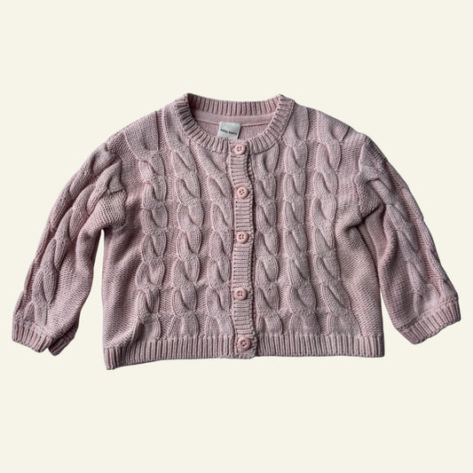 Baby Berry pink knit cardigan size 1