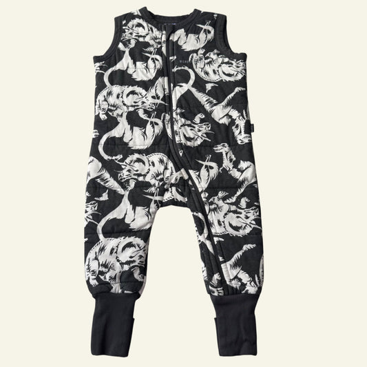 Bonds padded black dino sleepsuit size 0