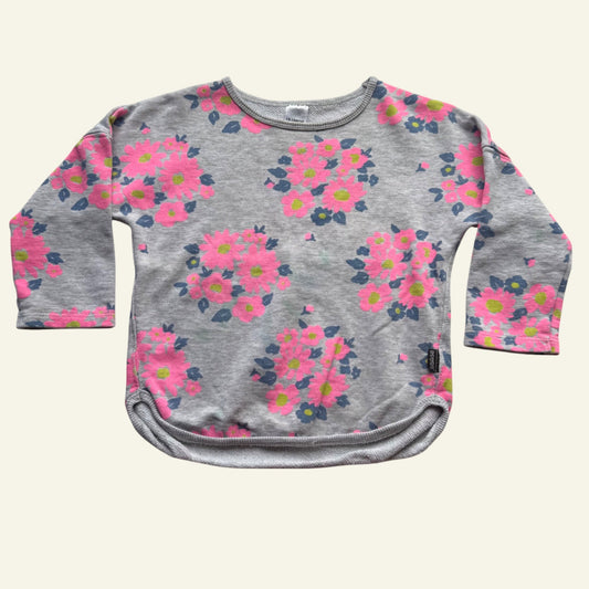 Bonds grey floral jumper size 1 (Perfectly Imperfect)