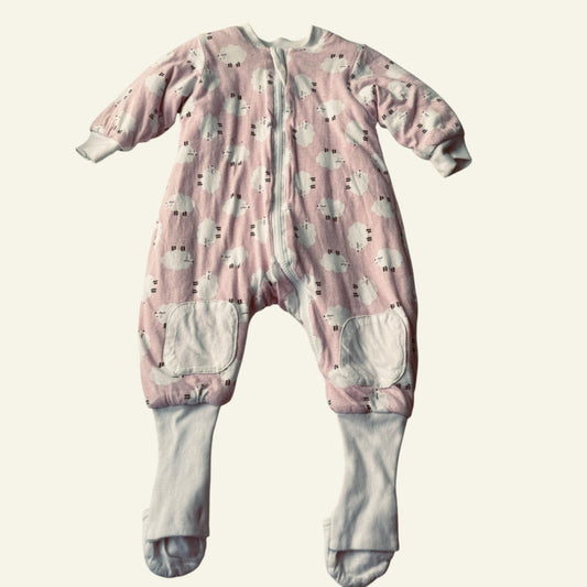 Baby Sleeptime pink sheep sleeping bag size 0 (Perfectly Imperfect)