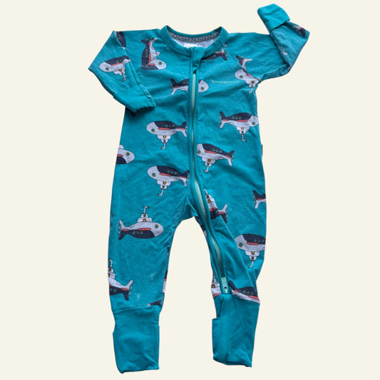 Bonds green submarine wondersuit size 00