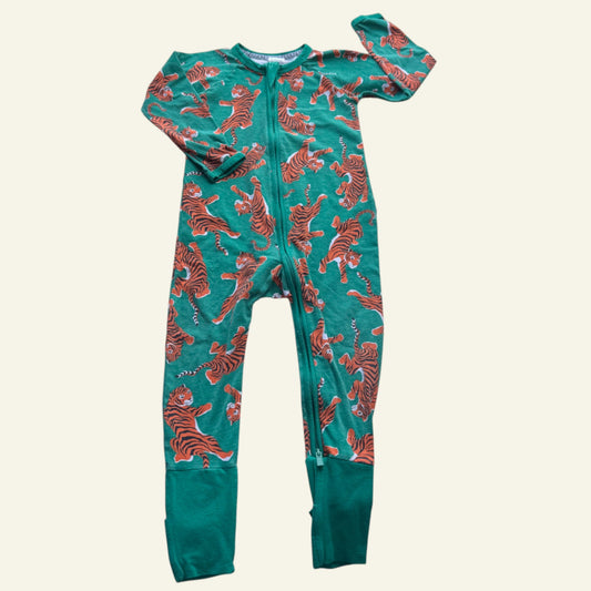 Bonds green tiger wondersuit size 2