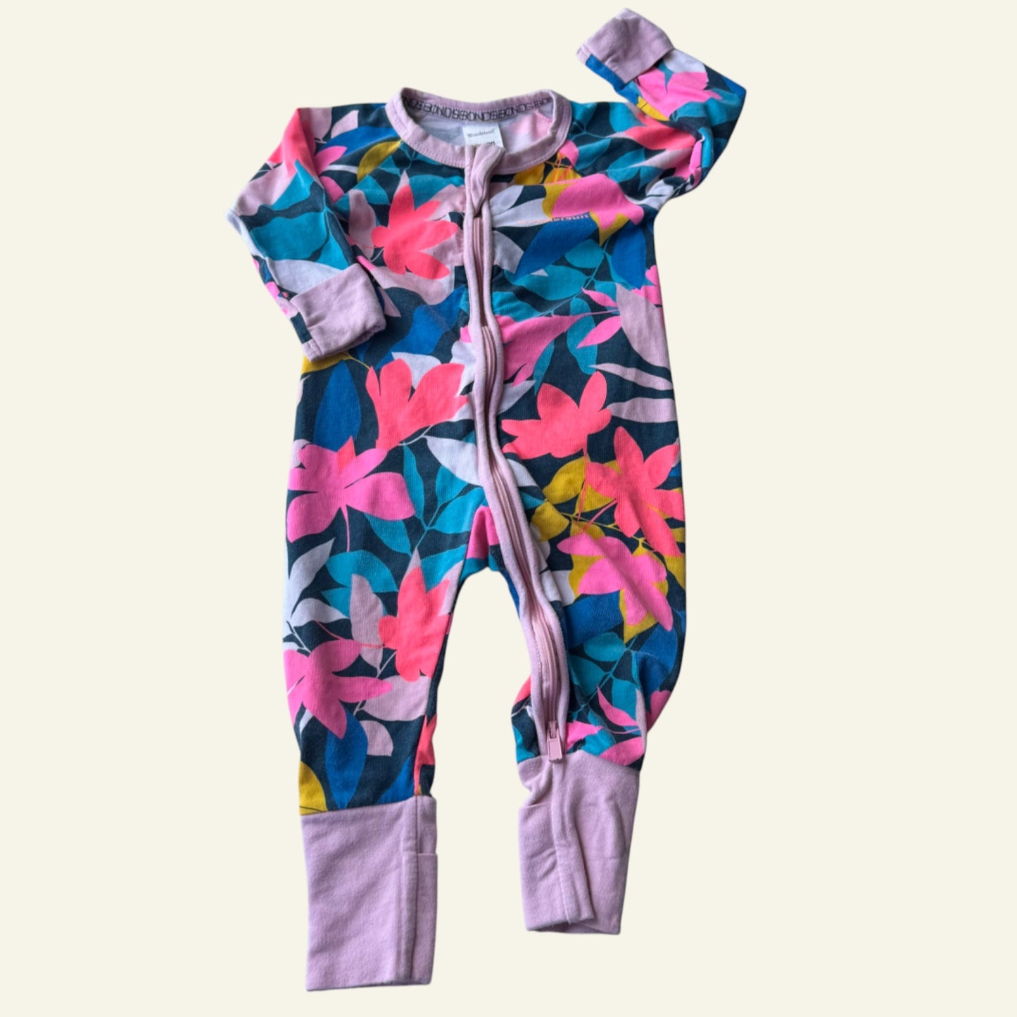 Bonds rainbow floral wondersuit size 00
