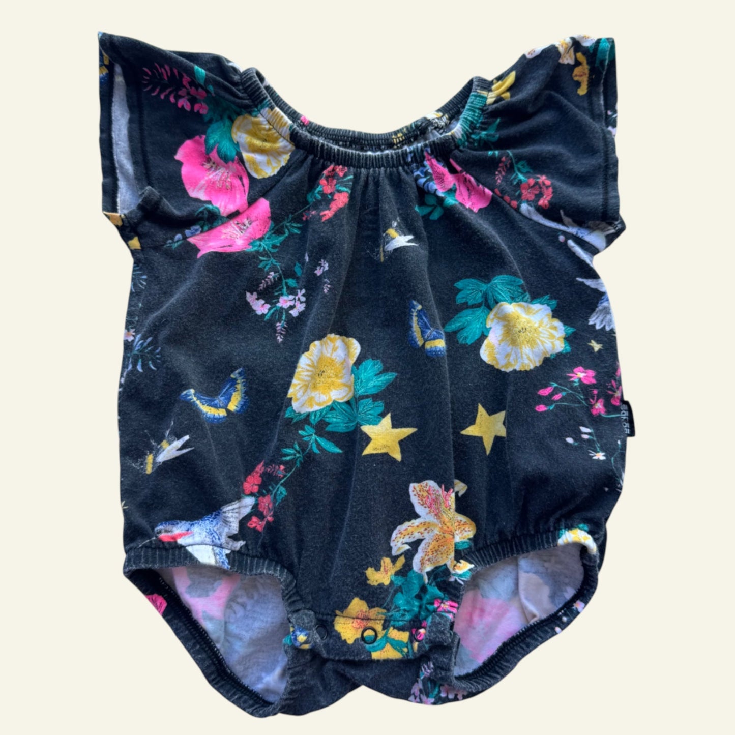 Bonds black floral romper size 000
