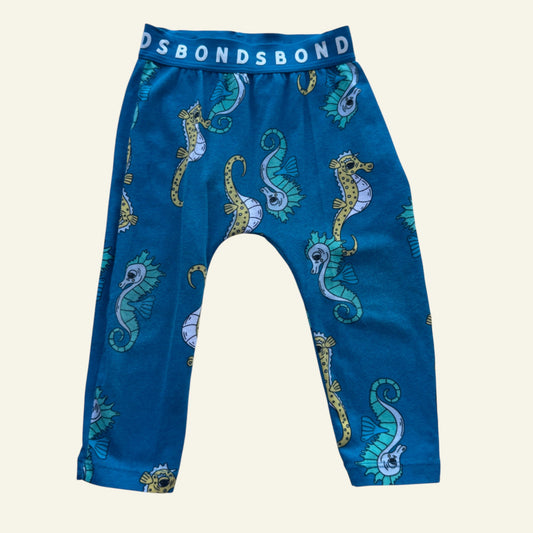 Bonds blue seahorse leggings size 0