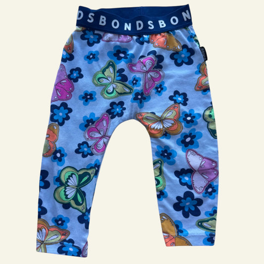 Bonds blue butterfly leggings size 00