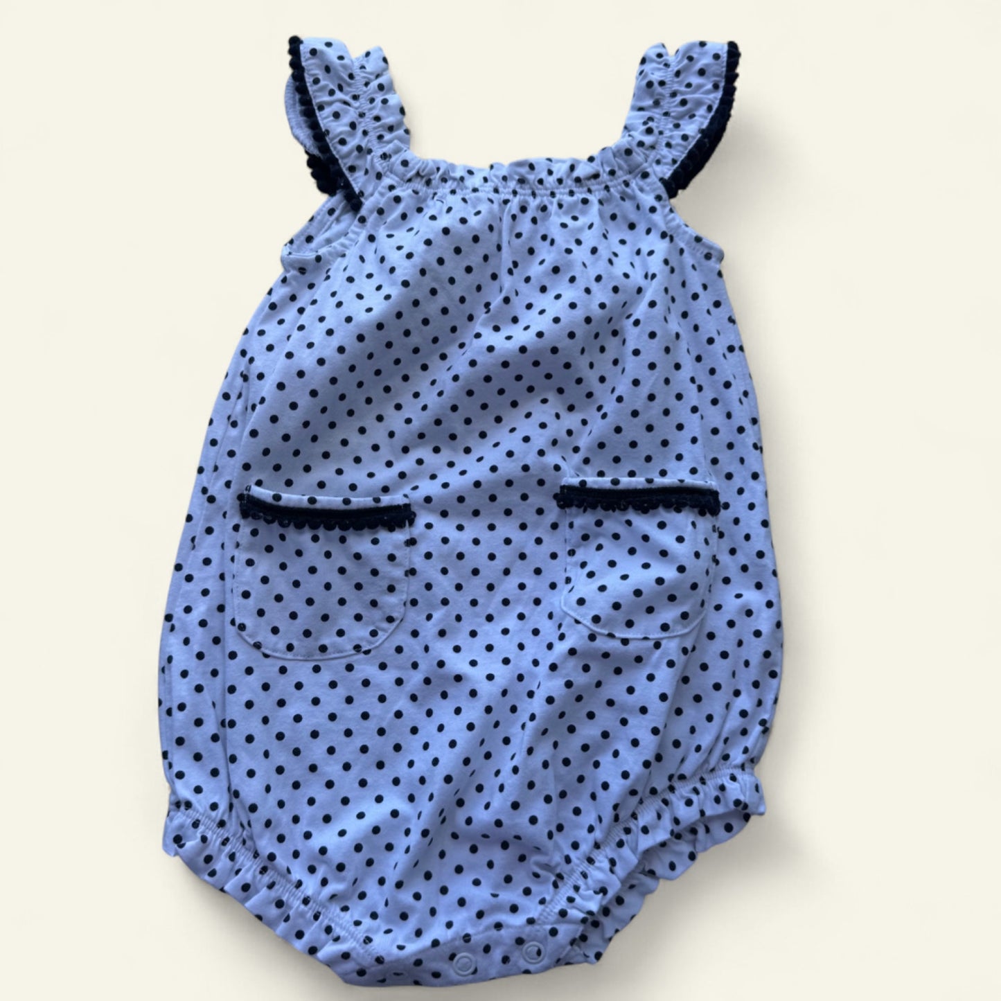 Seed white and black dot romper size 0