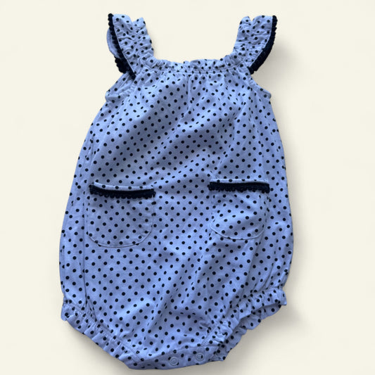 Seed white and black dot romper size 0