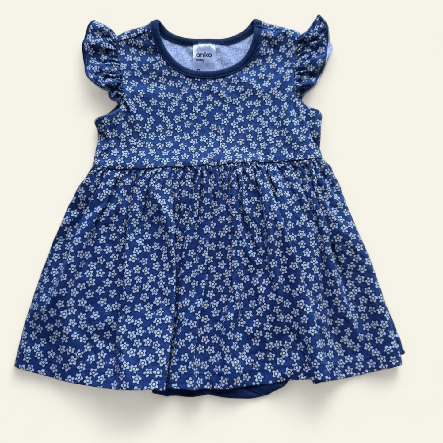 Anko blue floral romper dress size 0