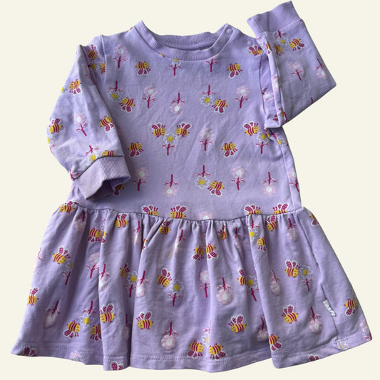 Sprout purple bee long sleeve dress size 1 (Perfectly Imperfect)