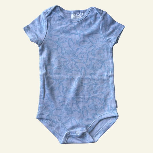 Baby Sheridan blue penguin bodysuit size 0 (Perfectly Imperfect)