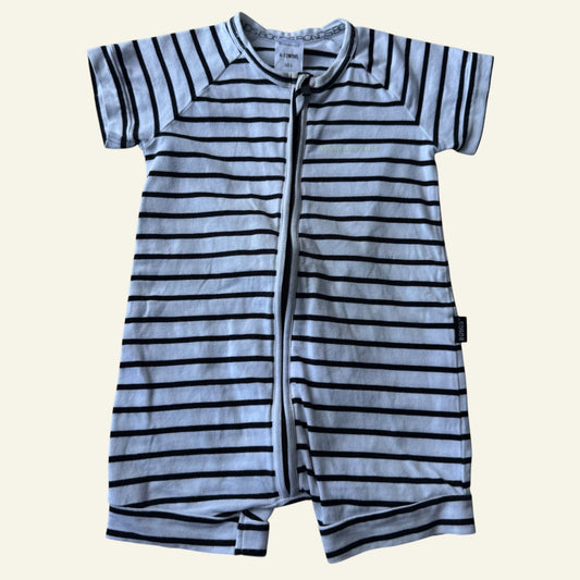 Bonds white and black stripe wondersuit size 0 (Perfectly Imperfect)