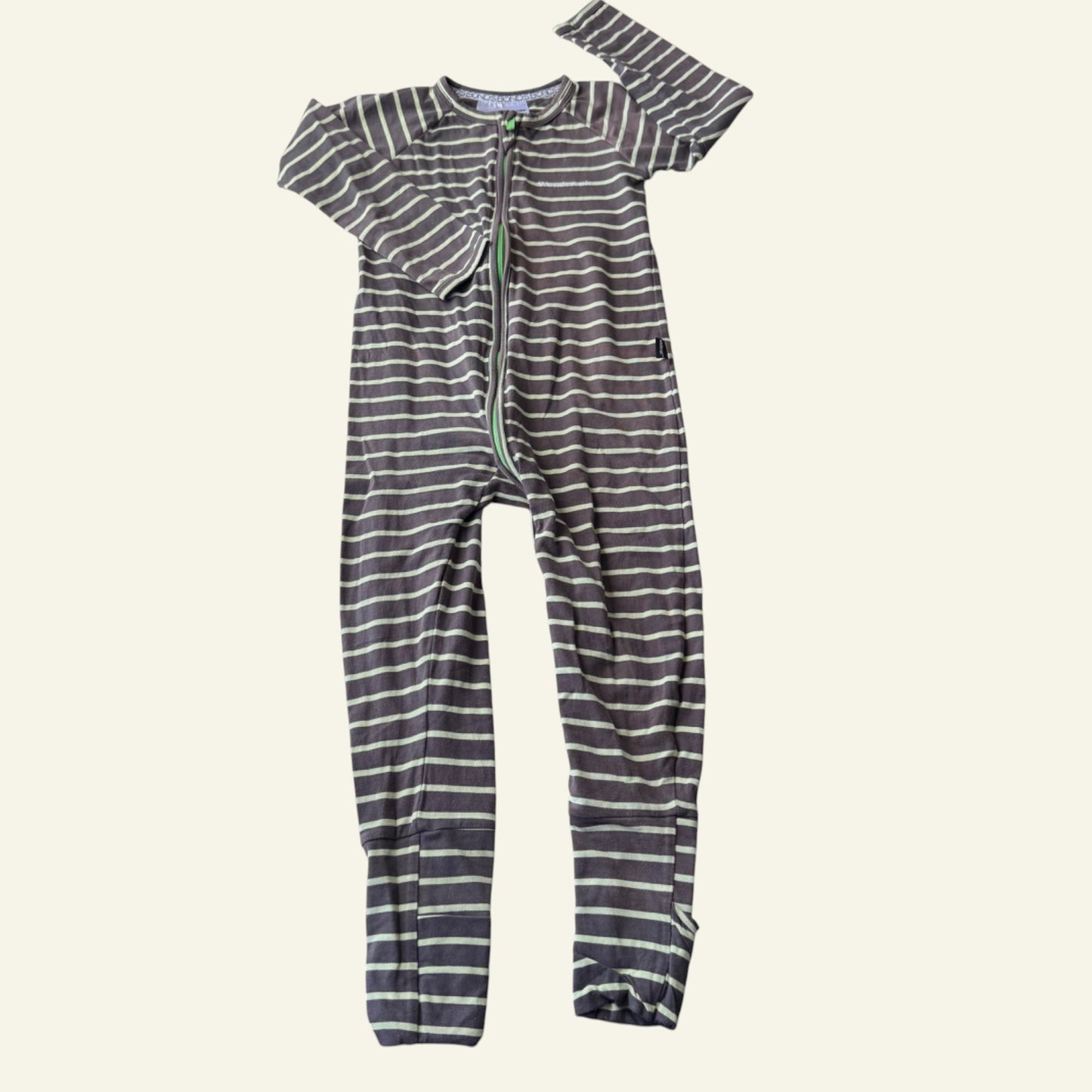 Bonds brown and grene stripe wondersuit size 3 (Perfectly Imperfect)