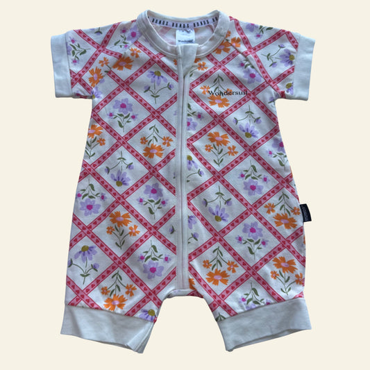 Bonds floral tiles short sleeve wondersuit size 000